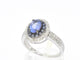 Bague 54 Bague en or blanc avec diamants et tanzanite 58 Facettes 2325