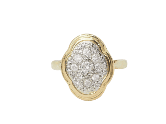 Bague 53 Bague vintage en or jaune et diamants 58 Facettes 33224