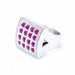 Bague 54 Bague en or blanc avec diamants et rubis 58 Facettes N102917EJ