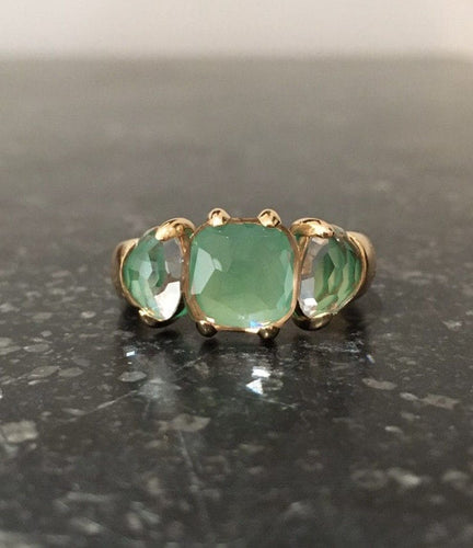 Bague 50.5 Pomellato - Bague Capri en or jaune 18k et chrysoprase 58 Facettes