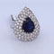 Bague 57 Bague en or blanc avec saphir et diamants 58 Facettes