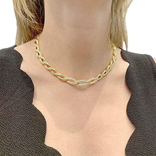 Collier Collier Van Cleef & Arpels, or jaune, diamants. 58 Facettes 34851