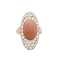 Bague 56 Bague, or jaune, corail peau d'ange et diamants 58 Facettes 33265