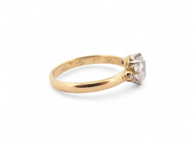 Bague 52 vintage bague solitaire diamant poire 0.79ct t52 brillants en or jaune 18k 58 Facettes 270505