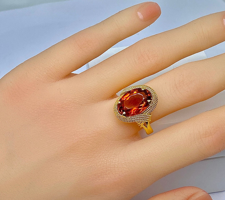 Bague 60 Bague or jaune, citrine 58 Facettes AB381