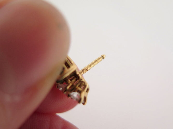 Boucles d'oreilles boucles d'oreilles en or jaune 18k serties emeraudes & 12 diamants 1ct s 58 Facettes 271351