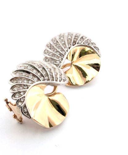 Boucles d'oreilles Boucles d'oreilles en platine et or avec diamants 58 Facettes