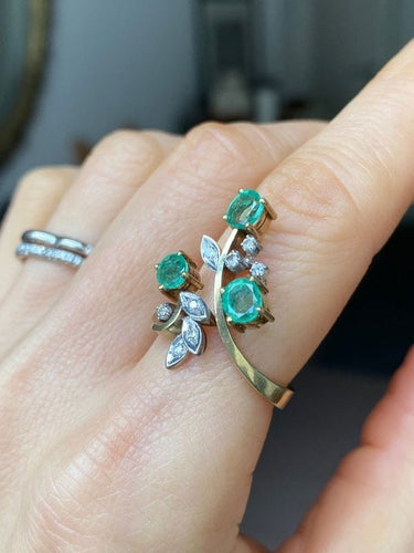 Bague 53 Bague végétale or jaune et blanc 58 Facettes