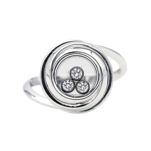 Bague 55 Chopard Bague Happy diamonds Or blanc Diamant 58 Facettes 4152529RV