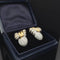 Boucles d'oreilles Boucles d'oreilles vintage années 80 en or jaune avec diamants 58 Facettes 60737