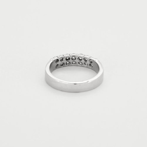 Bague 54 Bague jonc en or blanc et diamants 58 Facettes GU291