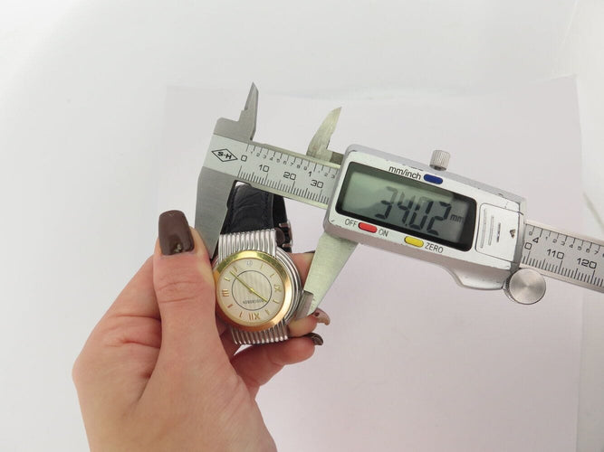 Montre montre BOUCHERON solis or 18k & acier bracelet croco autruche quartz 58 Facettes 270502