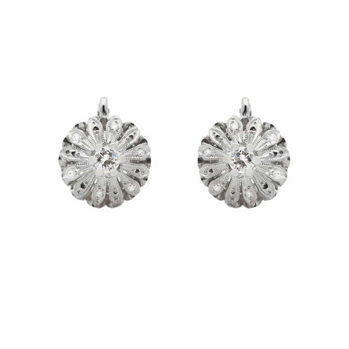 Boucles d'oreilles Boucles d'oreilles en or blanc serties de diamants de 0,26 ct 58 Facettes 17583
