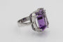 Bague 53 Bague avec améthyste 15,5 ct en or blanc 14k 58 Facettes 11488