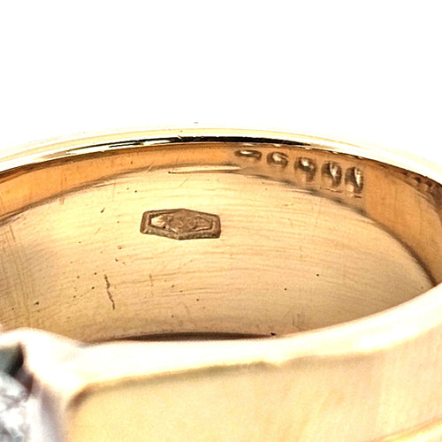 Bague 54 Bague en or jaune avec diamants 58 Facettes