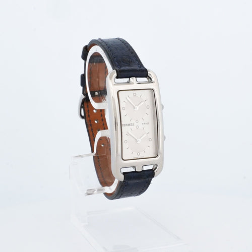 Montre Hermès - Montre Cape Cod Dual time - Cadran argenté - PM 58 Facettes