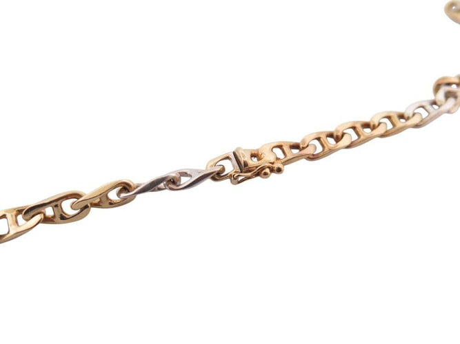 Collier chaine maille gourmette t 90 cm or jaune & or blanc 18k 69.3 gr en 58 Facettes 268458