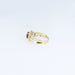 Bague 50 Bague en or jaune, sertie d'un rubis taille ovale entouré de diamants 58 Facettes 001.41417