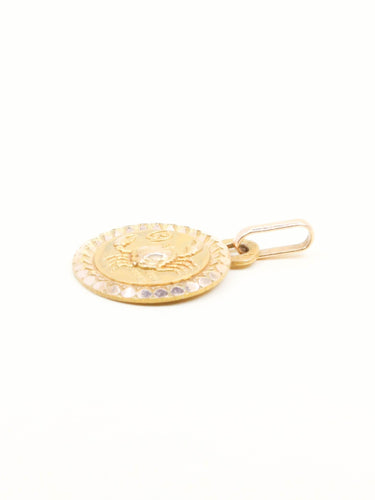 Pendentif PERROUD Médaille signe Cancer or jaune 58 Facettes 1215.6