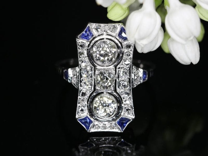 Bague 55 Héritage de demain : une bague de fiançailles en diamant Art déco des années 1920 58 Facettes 16342-0163