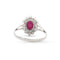 Bague Bague en or blanc avec un rubis du Mozambique de 1,21 ct et des diamants en périphérie 58 Facettes 10710