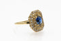 Unique yellow gold ring with an oval sapphire and diamonds 58 Facettes 11262