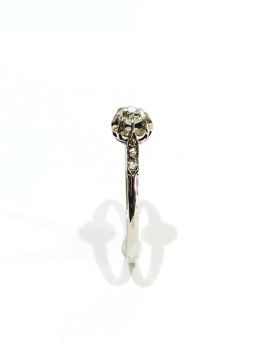 Bague 62.5 Solitaire en platine et diamants 58 Facettes