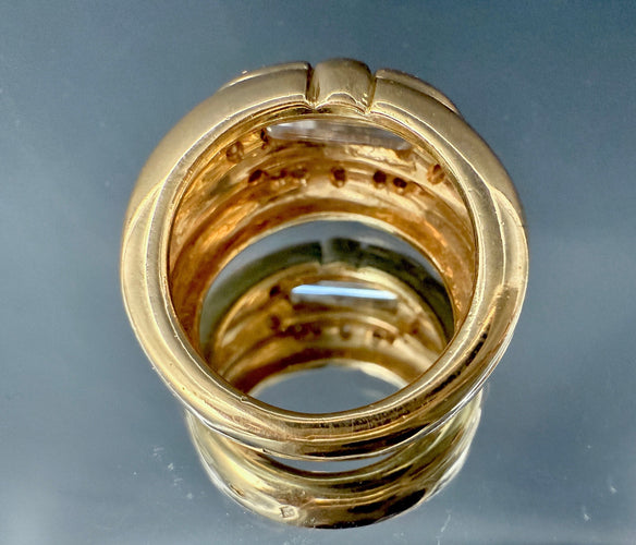 Bague 51 Bague en or jaune sertie de 1 carat de diamant taillé en baguette (VS-G/H) 58 Facettes