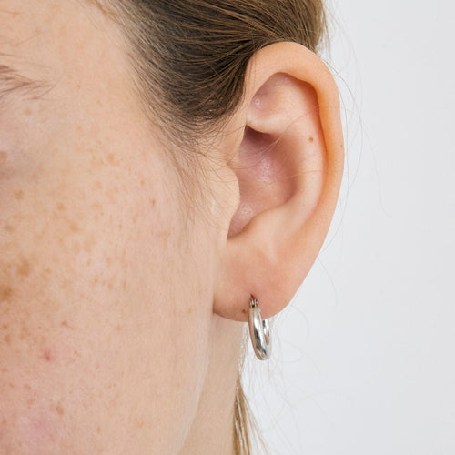 Boucles d'oreilles Boucles d'oreilles créole bombée en or blanc 58 Facettes LP797