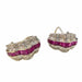 Boucles d'oreilles Boucles d'oreilles au design contemporain or jaune  diamants et rubis 58 Facettes Q250B