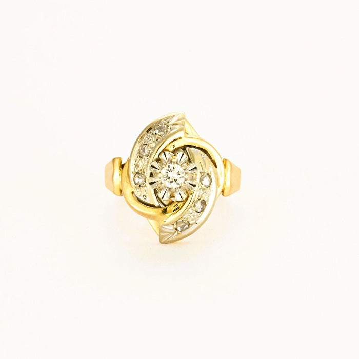 Bague 47.5 Bague tourbillon marquise or jaune diamants 58 Facettes