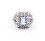 Bague 55 Bague en or blanc 18 carats avec aigue-marine et diamants 58 Facettes