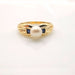 Ring 54 Pearl and Sapphire gold ring 58 Facettes