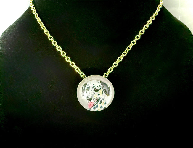 Pendentif Médaillon cristal anglais et or jaune, fond nacre 58 Facettes