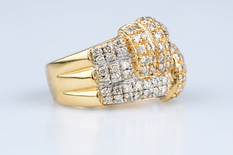 Bague 52 Bague cocktail en or jaune pavée de diamants 58 Facettes BG41942-107