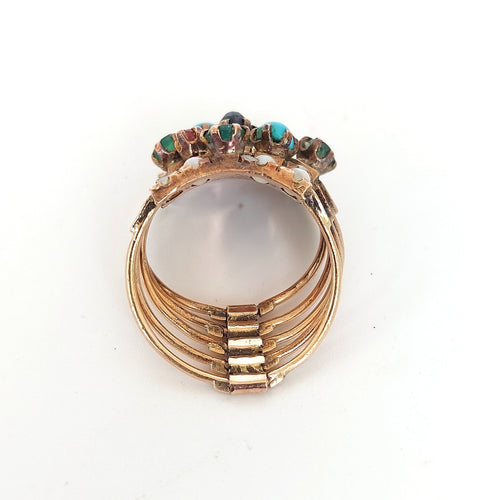 Bague bague de harem, fin XIXè, or et pierres fines 58 Facettes 57