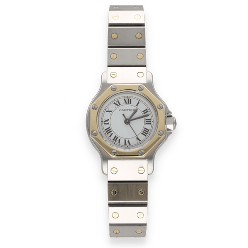 Montre Cartier - Montre Santos Dame petit modèle en or et acier - Automatique 58 Facettes