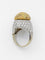 Bague 51 Bague bombée en or gris pavée diamants cognac 58 Facettes