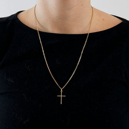 Collier Collier croix en or jaune 58 Facettes AB42