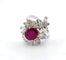 Bague 58 Bague en or blanc avec rubis et diamants 58 Facettes