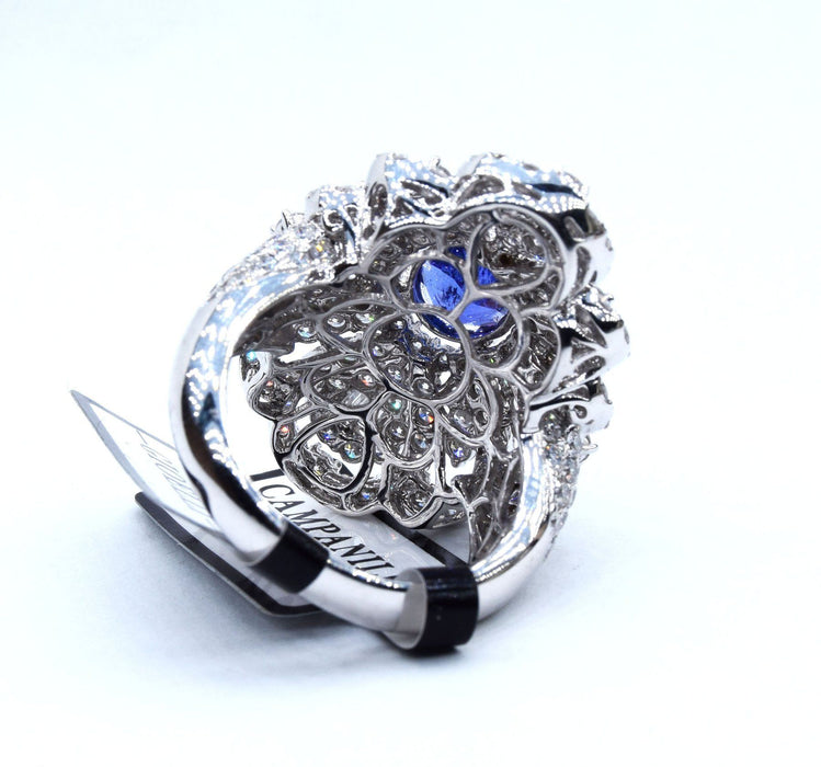 Bague en or avec tanzanite et diamants