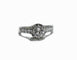 Bague 52 Bague solitaire ancienne en or blanc 18 carats et platine, diamants 58 Facettes
