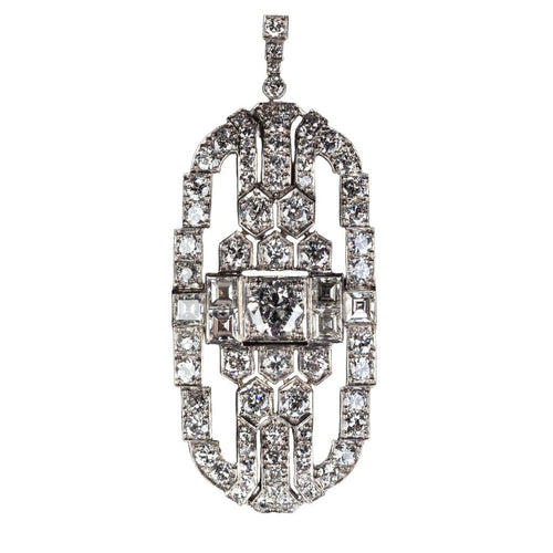 Pendentif White Gold, Art Déco Diamond Pendant 58 Facettes 0020001607