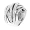 Bague 53 Bague italienne or blanc sertie de diamants 58 Facettes