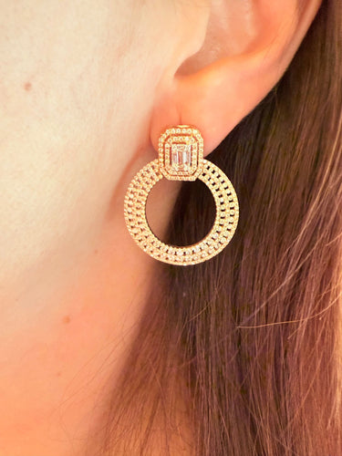 Boucles d'oreilles Boucles d'oreilles italiennes or rose, diamants 58 Facettes