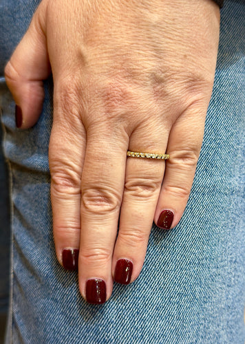 Bague 54 Demi-Alliance or jaune diamants 58 Facettes