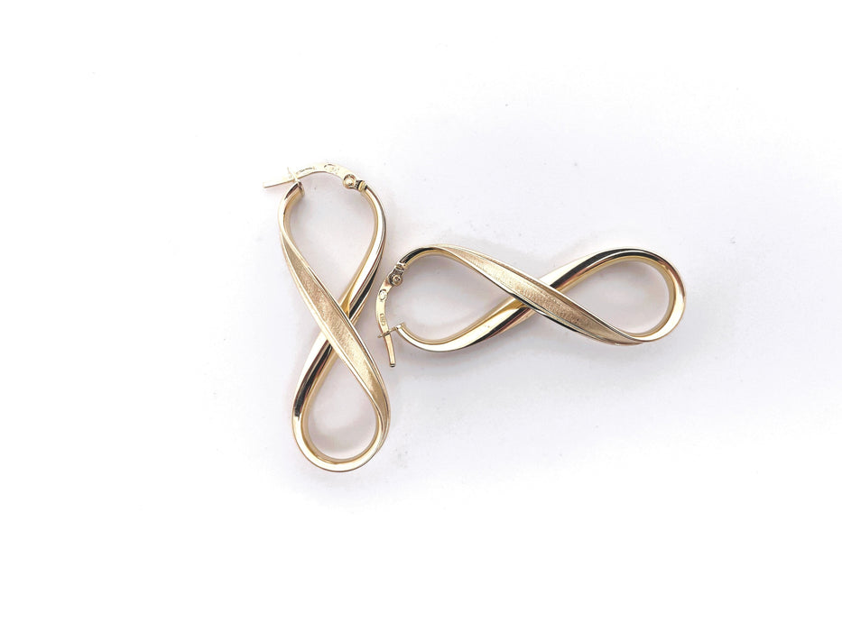 Boucles d'oreilles Boucles d'oreilles ruban infini or jaune 58 Facettes