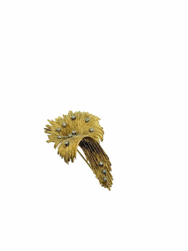 Broche Broche italienne Art déco en or jaune avec diamants 58 Facettes