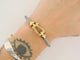 Bracelet bracelet FRED force 10 gm manille or jaune 18k t 18 cm 2 cordons 58 Facettes 271115