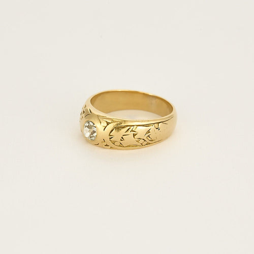 Bague 56,5 Bague bandeau en or jaune et diamant 58 Facettes CHA5770